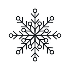 Hand drawn snowflake icon. Vector snowflake black, eps 10