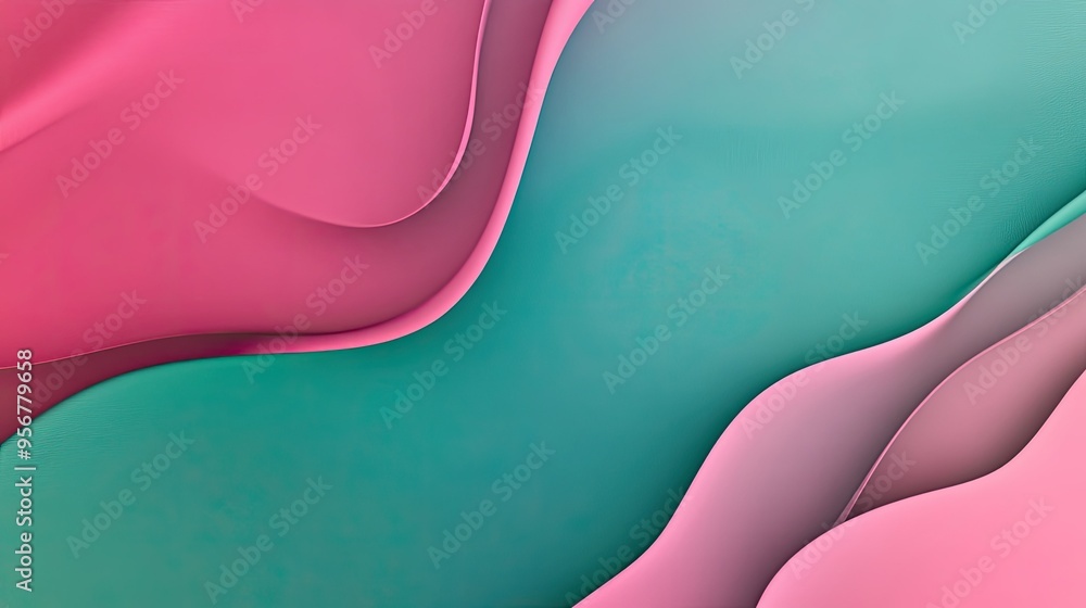 Poster gradient background with a smooth transition from teal to pink, creating a fresh and trendy abstract