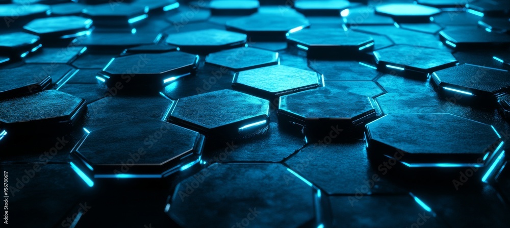 Poster Geometric hexagonal abstract background with a honeycomb pattern concept.