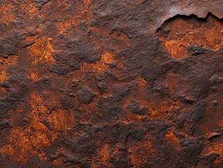 Fototapeta premium Detailed Rusted Metal Texture with Corrosion, Peeling Layers and Weathered Patina, Ideal for Industrial, Vintage, or Grunge Backgrounds in High-Resolution