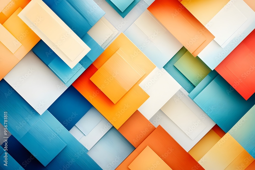 Aufkleber abstract geometric pattern with colorful squares.