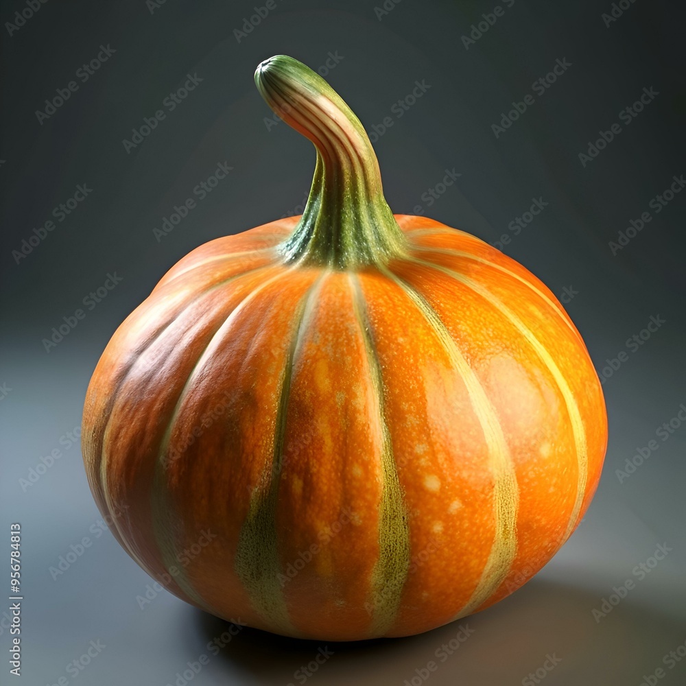 Poster a realistic 3d illustration of a ripe squash. perfect for adding a touch of autumnal charm to your d