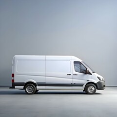 Blank white van mockup for showcasing vehicle wraps. branding. and advertising designs.