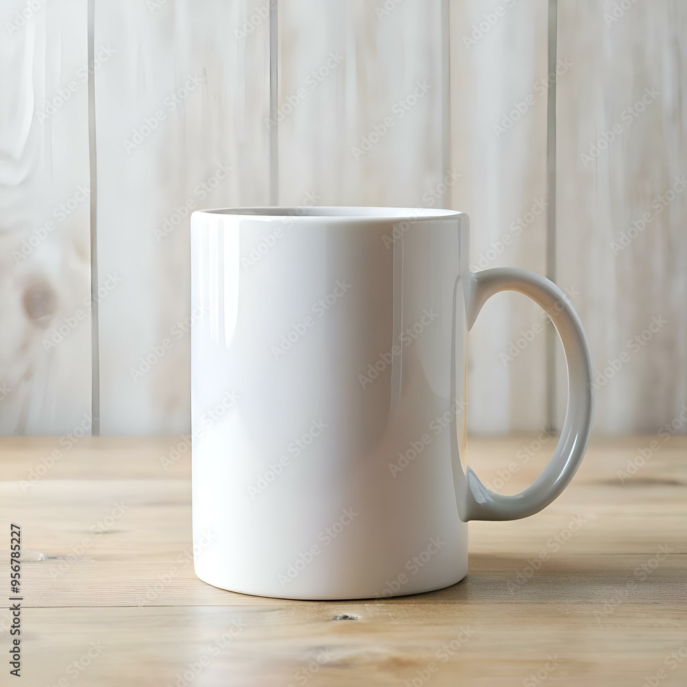Aufkleber a clean and simple white mug with a plain background. perfect for adding your own design or text.