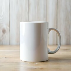 Fototapeta premium A clean and simple white mug with a plain background. perfect for adding your own design or text.