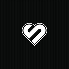 Heart Shape Vector Logo Design for Initial Letter S