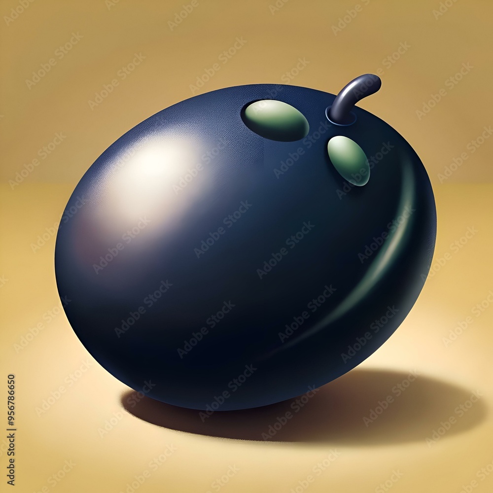 Poster a 3d illustration of a single broad bean. rendered in a smooth. glossy style.