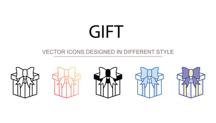 Gift icon design with white background stock illustration