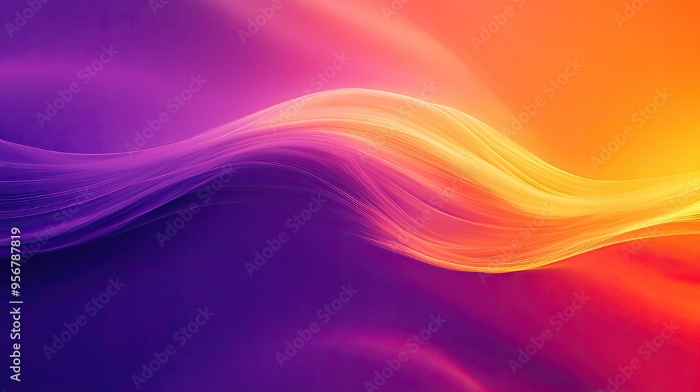 Poster vivid gradient background shifting from deep purple to bright orange, perfect for a dynamic and mode