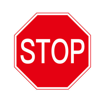 Single red stop sign