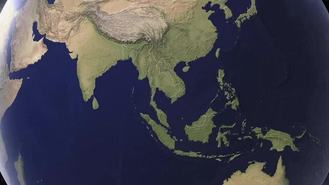 Philippines Map Globe Earth from space