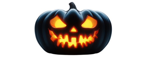 A spooky Halloween pumpkin with glowing eyes and a jagged grin, perfect for festive decorations and seasonal themes.