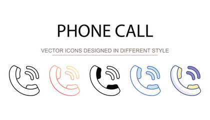 Phone Call icon design with white background stock illustration