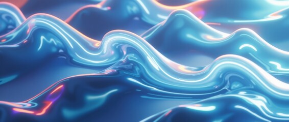 Fototapeta premium Abstract wavy glass background. Bright and beautiful futuristic wallpaper.