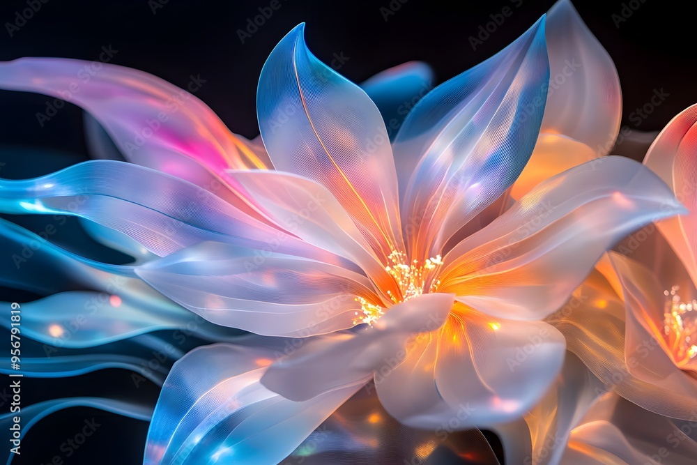 Canvas Prints Abstract Glowing Flower.