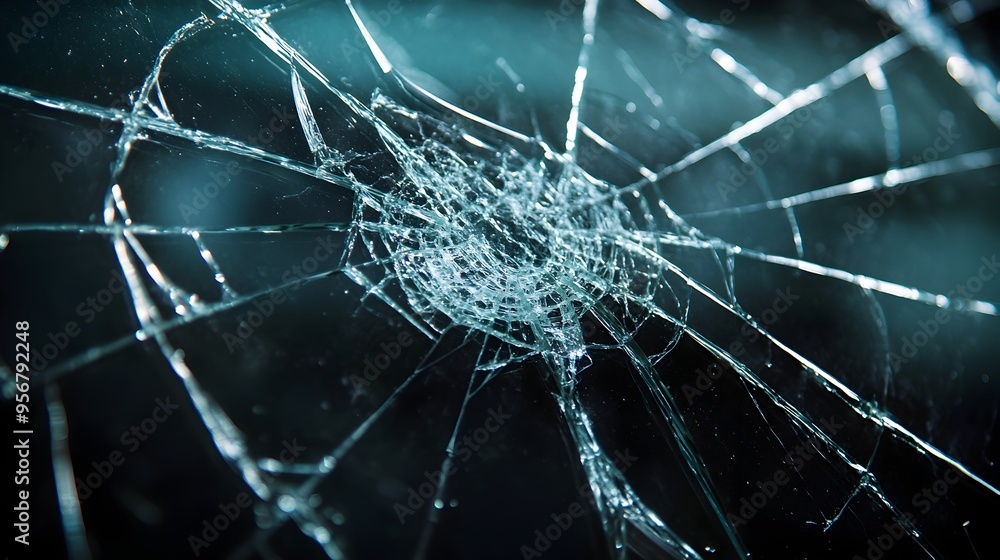Poster macro photography showcasing the captivating textures and intricate web of cracks across a cracked g