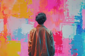 Fototapeta premium Graphic designers are surrounded by a variety of colors and design software.