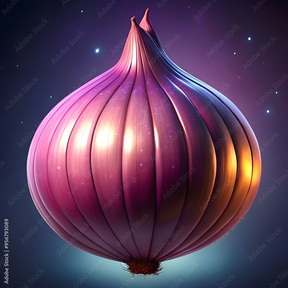 Poster a 3d rendered illustration of a single. large shallot. perfect for adding a touch of realism and det