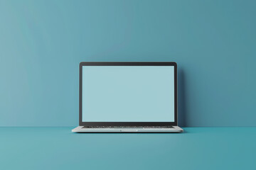 Modern laptop mockup Camera facing the laptop middle view wide viewing angle.