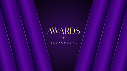 Purple golden royal awards graphics background. Elegant modern template with classy shine.	

