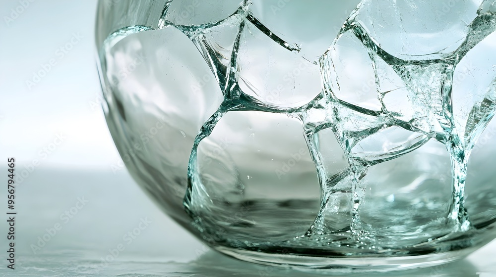 Poster shattered elegance a macro photography of the contrast between smooth and broken surfaces in a fract