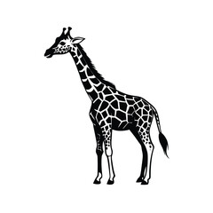 Naklejka premium Abstract Giraffe Vector Art with Full Body Silhouette for a Contemporary Logo Design