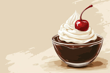 chocolate pudding with cherry