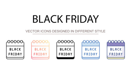 Black Friday icon design with white background stock illustration