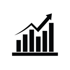 Financial chart graph logo icon vector illustration design isolated up down concept