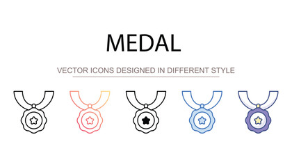 Medal icon design with white background stock illustration