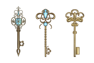 Computer illustration with beautiful keys