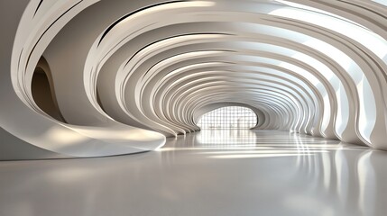 Obraz premium Abstract view of stadium architecture with shadow and light interplay, under cold white lights, futuristic feel