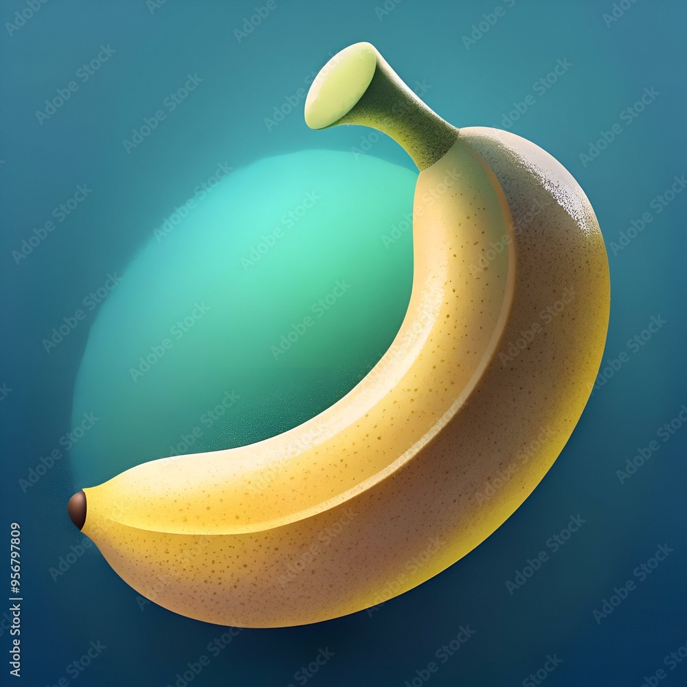 Poster a vibrant and playful 3d illustration of a banana. perfect for adding a touch of fun and whimsy to y