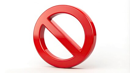 A bold, red, circular negative sign symbol (-) isolated on a white background, conveying prohibition, rejection, or cancellation in a clear and concise manner.