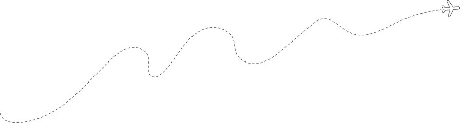 Airplane line path, flight route, trace, travel