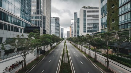 Fototapeta premium Empty road in the city