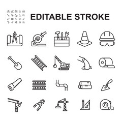 Construction Icons Collection. Home improvement icons collection. Contains icons such as saw, hammer, pipe and more.