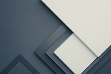 Abstract Geometric Composition with Diagonal Shapes in Gray and White