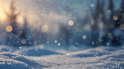Winter Snow Background With Snowdrifts