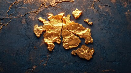 Beautiful golden texture showcases a stunning abstract design with a rich blue background, creating a striking visual contrast.