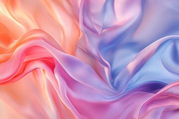 Obraz premium Abstract pastel motion background, creative video with cloth texture movement with delicate colors, dreamy graphic with elegant and luxury style, feminine design for females. Generative Ai