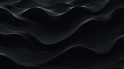 Obraz premium A rich black abstract background with deep, flowing waves, conveying a sense of depth and elegance, perfect for modern design projects.