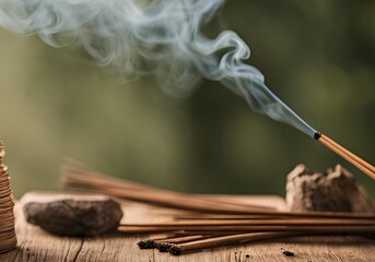 incense stick with smoke
