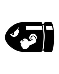 bullet illustration with angry face and arm, bullet, illustration, angry bullet © ozgurkaankoseoglu