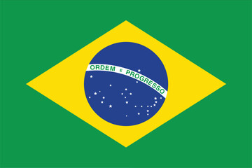 Nationall flag of Brazil. Vector illustration