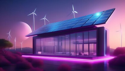 Solar house and turbines