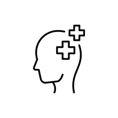 Healthy head outline icons, minimalist vector illustration ,simple transparent graphic element .Isolated on white background