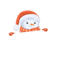 Charming Hand-Drawn Snowman Illustration with Transparent Background