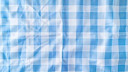 Wrinkled Blue and White Checkered Fabric