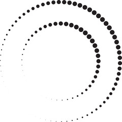 Halftone circular dotted spiral. Design element